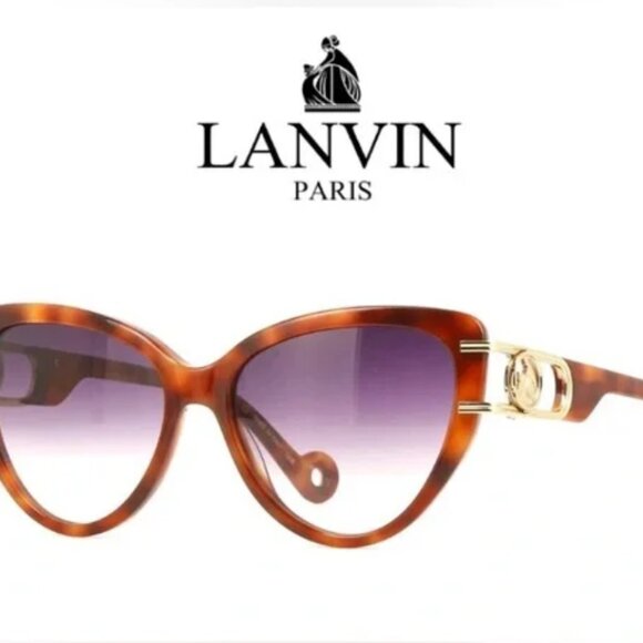 Lanvin Mother & Child 56mm Gradient Cat Eye Sunglasses Light Havana - Picture 13 of 15